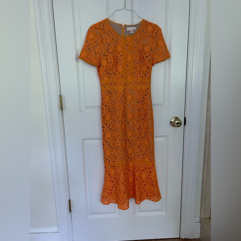Rachel Parcell Orange Sheath Midi Dress